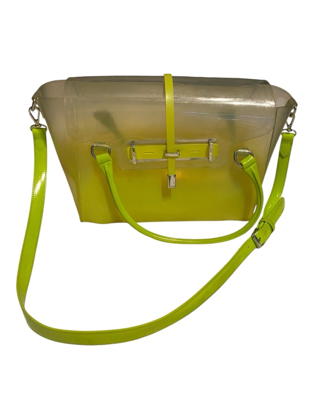 Vince Camuto Limoncello Satchel large neon ombré jelly tote